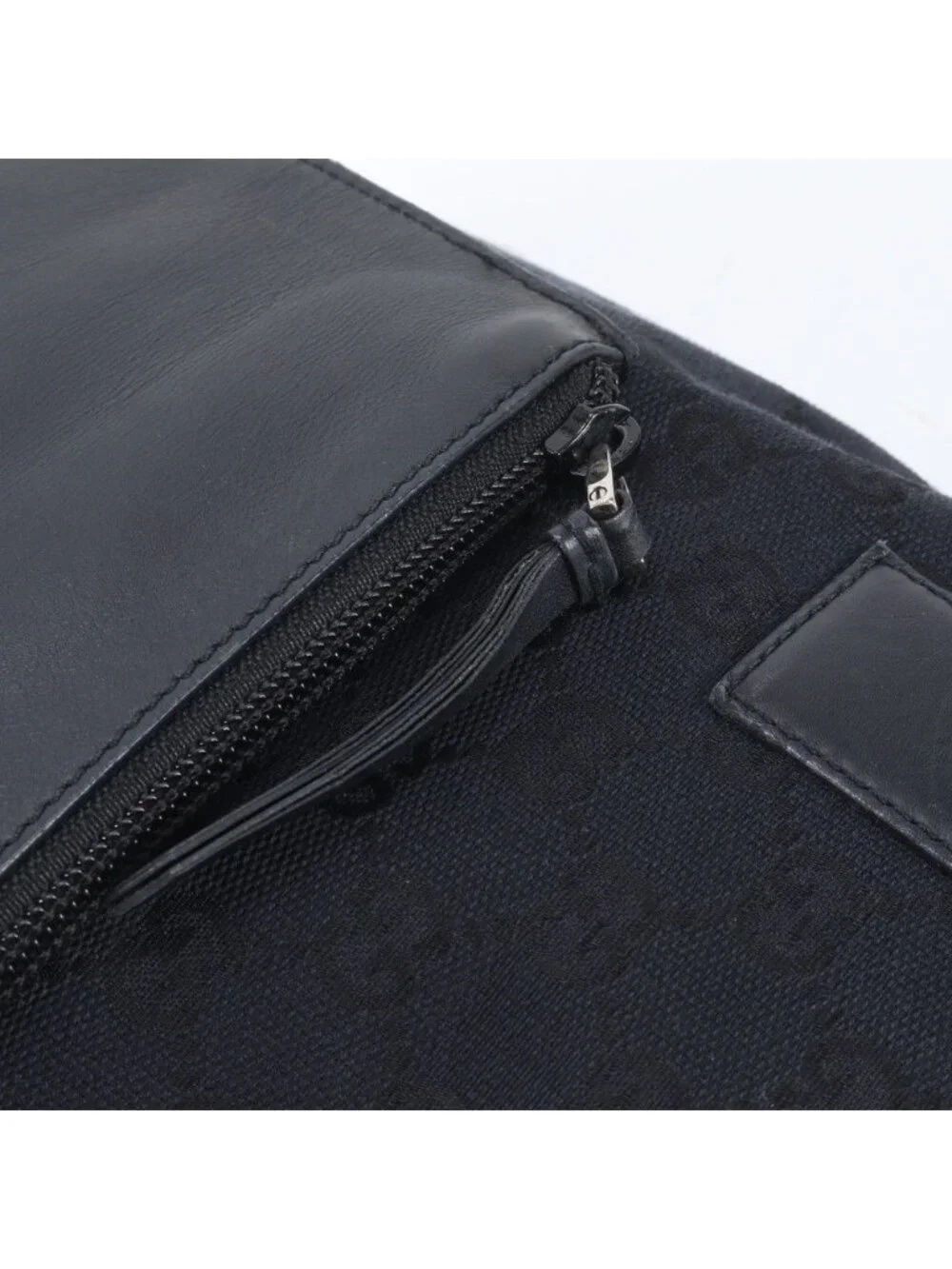 Gucci GG Canvas Leather Tote Shoulder Business Black